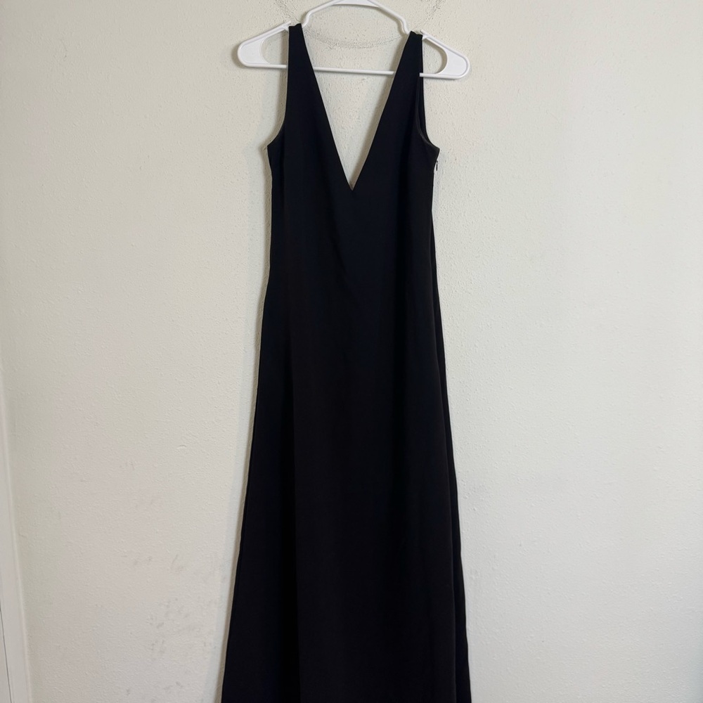 Staud Zora black plunge neck maxi gown dress - Picture 7 of 9